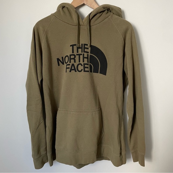 The North Face Tops - The North Face Fleece Hoodie Logo Spell Out Green and Black Size XL